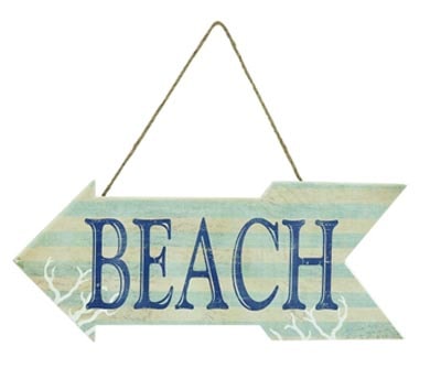 Arrow Shaped Beach Sign - Globe Imports