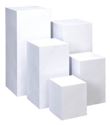 Set of 5 White Display Pedestals - Globe Imports