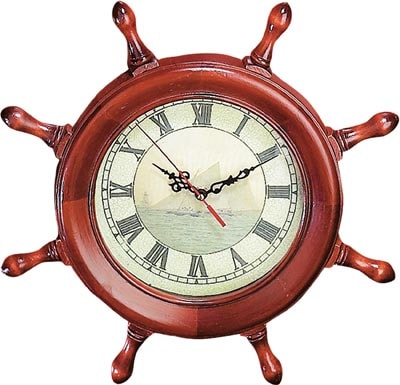 Wheel Clock with Shadowbox - Globe Imports