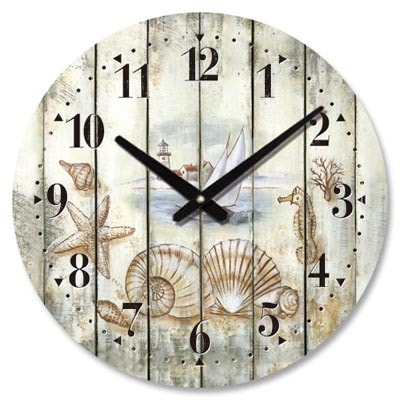 Rustic Beach Scene Clock - Globe Imports