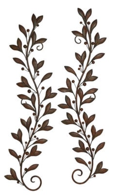 Metal Olive Branch Wall Pair - Globe Imports