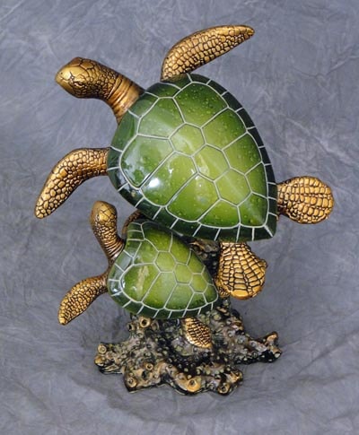 Double Sea Turtles Figurine - Globe Imports