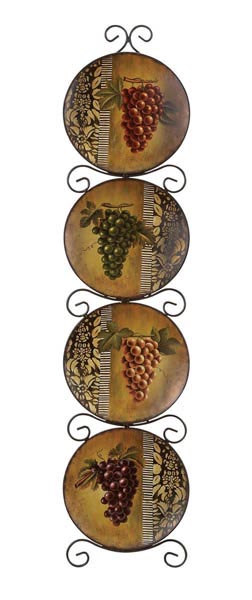 Metal Grape Plates Wall Decor - Globe Imports