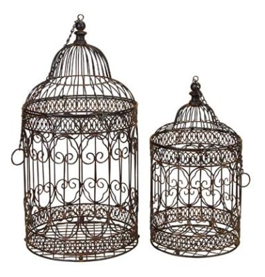 Set Of 2 Decorative Bird Cages Globe Imports