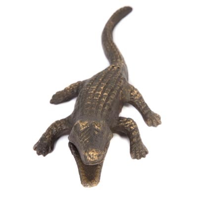 Antique Bronze Finish Alligator Figurine - Globe Imports