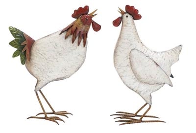 Set of 2 Roosters - Globe Imports