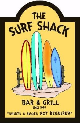 Wooden Surf Shack Sign - Globe Imports