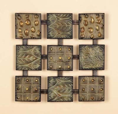 Metal Textured Square Wall Decor - Globe Imports