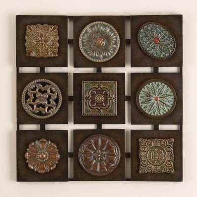 Metal Square Wall Decor - Globe Imports