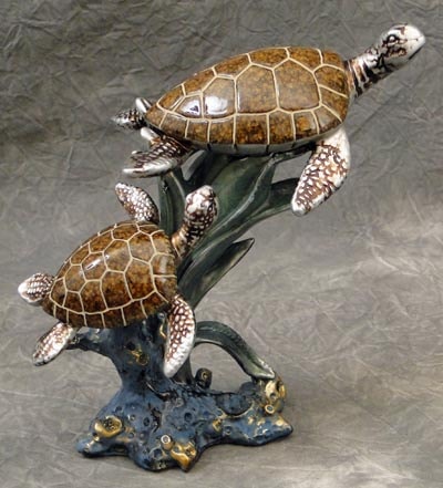 Turtles Figurine in Brown - Globe Imports