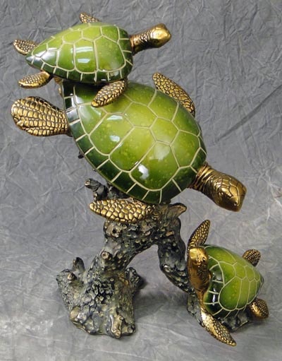 Triple Turtles Figurine - Globe Imports