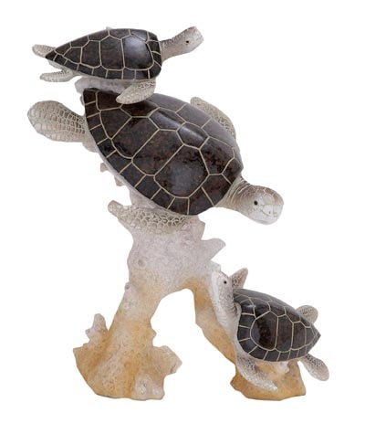 Triple Sea Turtle Figurine - Globe Imports