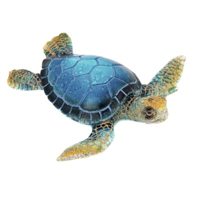 Blue Polystone Turtle - Globe Imports