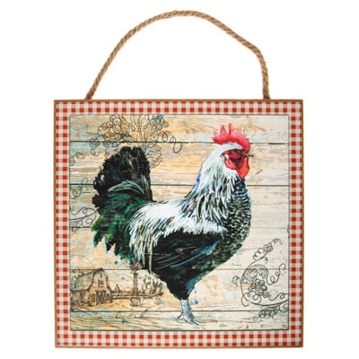 Country Rooster Sign - Globe Imports