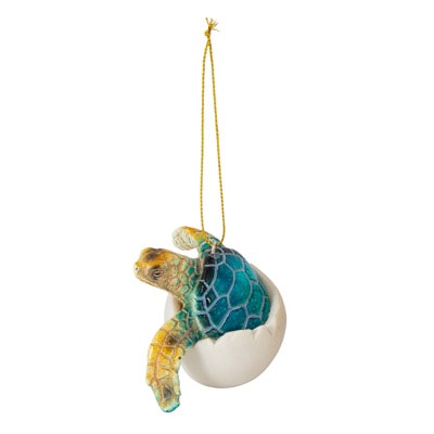 Blue Sea Turtle Hatchling Ornament - Globe Imports