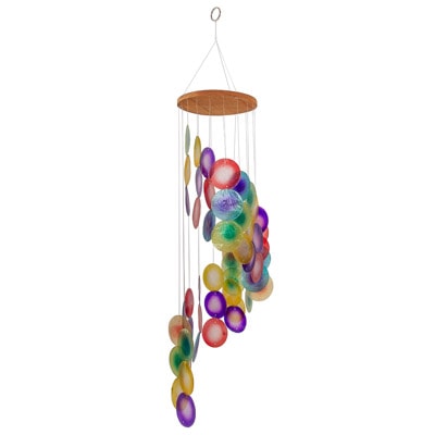 Capiz Wind Chime in Rainbow Shades - Globe Imports