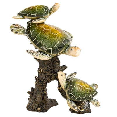 Triple Sea Turtles Figurine - Globe Imports