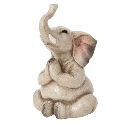 6 3 4 Inches High Prayer Position Yoga Elephant Figurine - Globe Imports