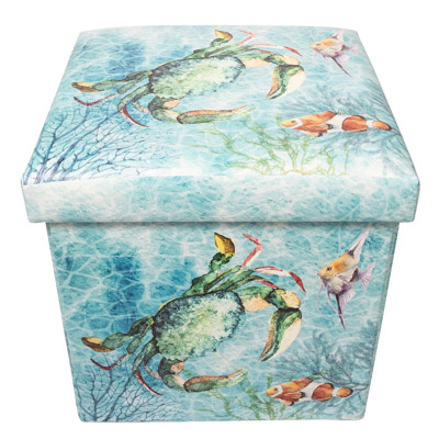 14 Inches High x 14 Inches Wide x 14 Inches Deep Aqua Crab Storage Box ...