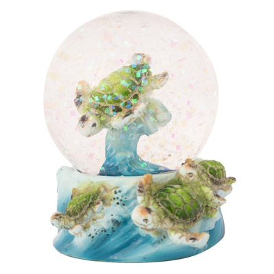 Snow Globe With Green Turtles - Globe Imports