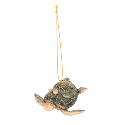 Green Sea Turtles Hanging Ornament - Globe Imports