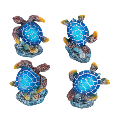 Assorted Blue Sea Turtles on Base - Globe Imports